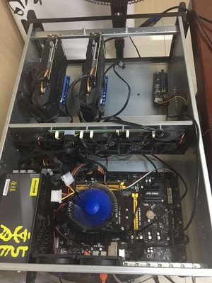 Custom home mining rig with multiple GPUs and ASICs